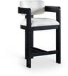 Sacha - Linen Stool With Black Base
