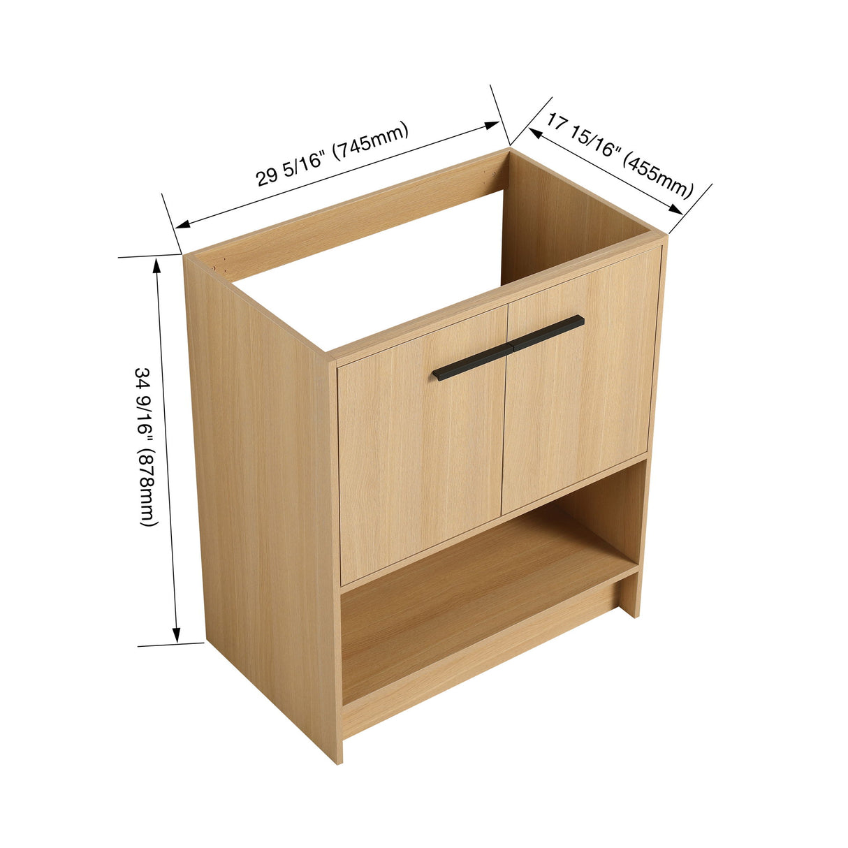 Modern Freestanding Bathroom Vanity With 2 Doors