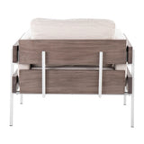 Kari - Farmhouse Accent Chair - White Metal, Gray Wood