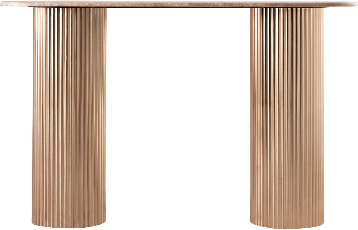 Cindra - Genuine Marble Top And Iron Base Console Table