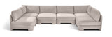 Hammond - Velvet Performance Fabric Upholstered 6 Piece U-Shaped Armless Sectional
