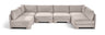 Hammond - Velvet Performance Fabric Upholstered 6 Piece U-Shaped Armless Sectional