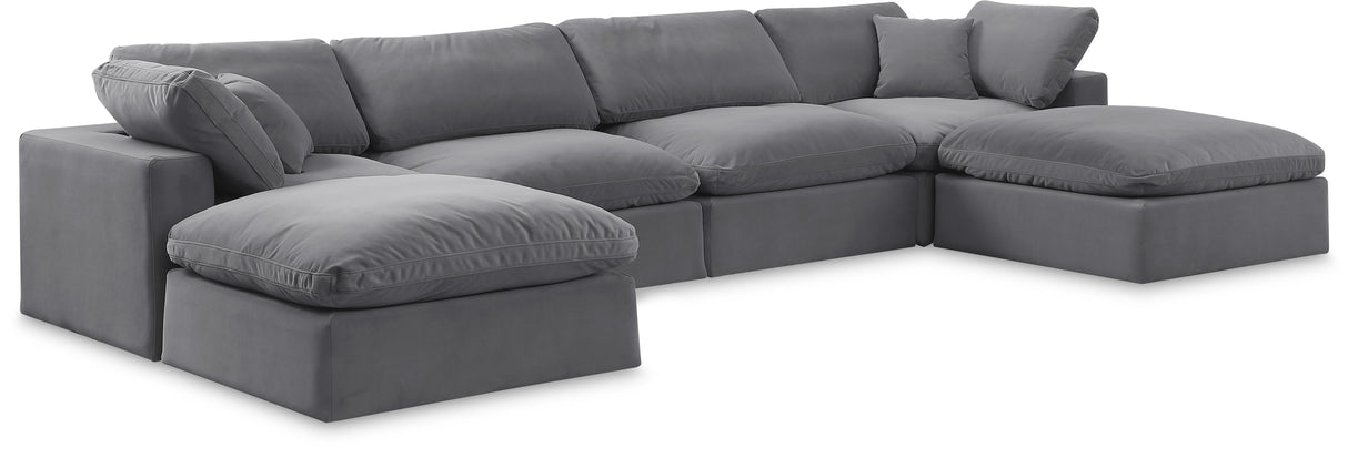 Comfy - 6 Piece Velvet Modular Double Chaise Sectional