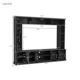 All-In-One Entertainment Center With Bookshelves & Tempered Glass Doors, TV Console Unit For Living Room