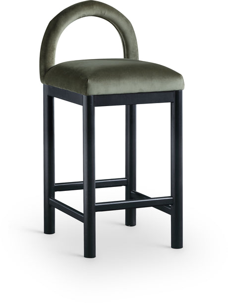 Conrad - Velvet Counter Stool With Black Legs