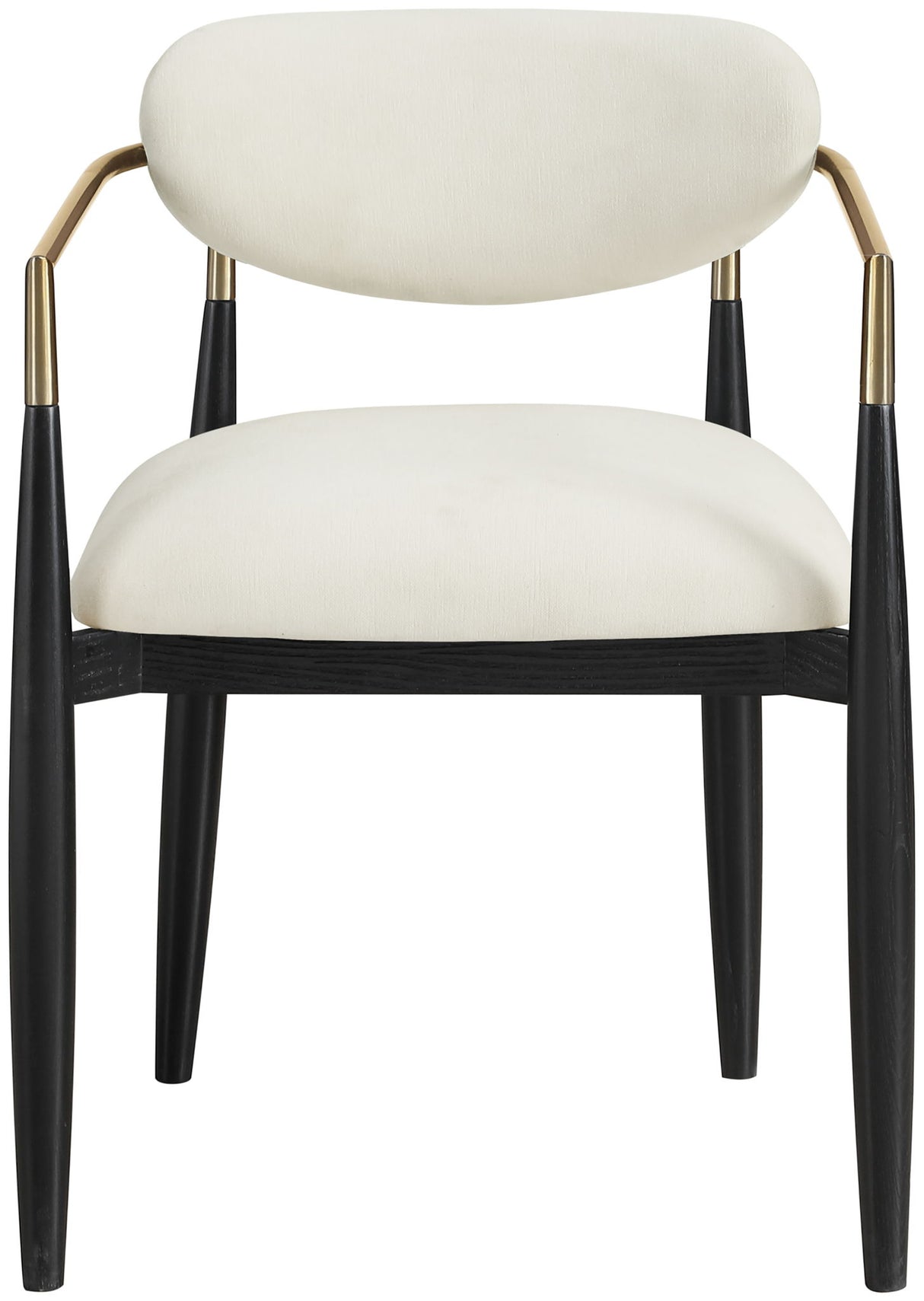 Riccio - Fabric Dining Arm Chair (Set of 2) - Black And Gold Frame