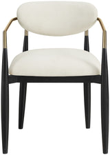 Riccio - Fabric Dining Arm Chair (Set of 2) - Black And Gold Frame