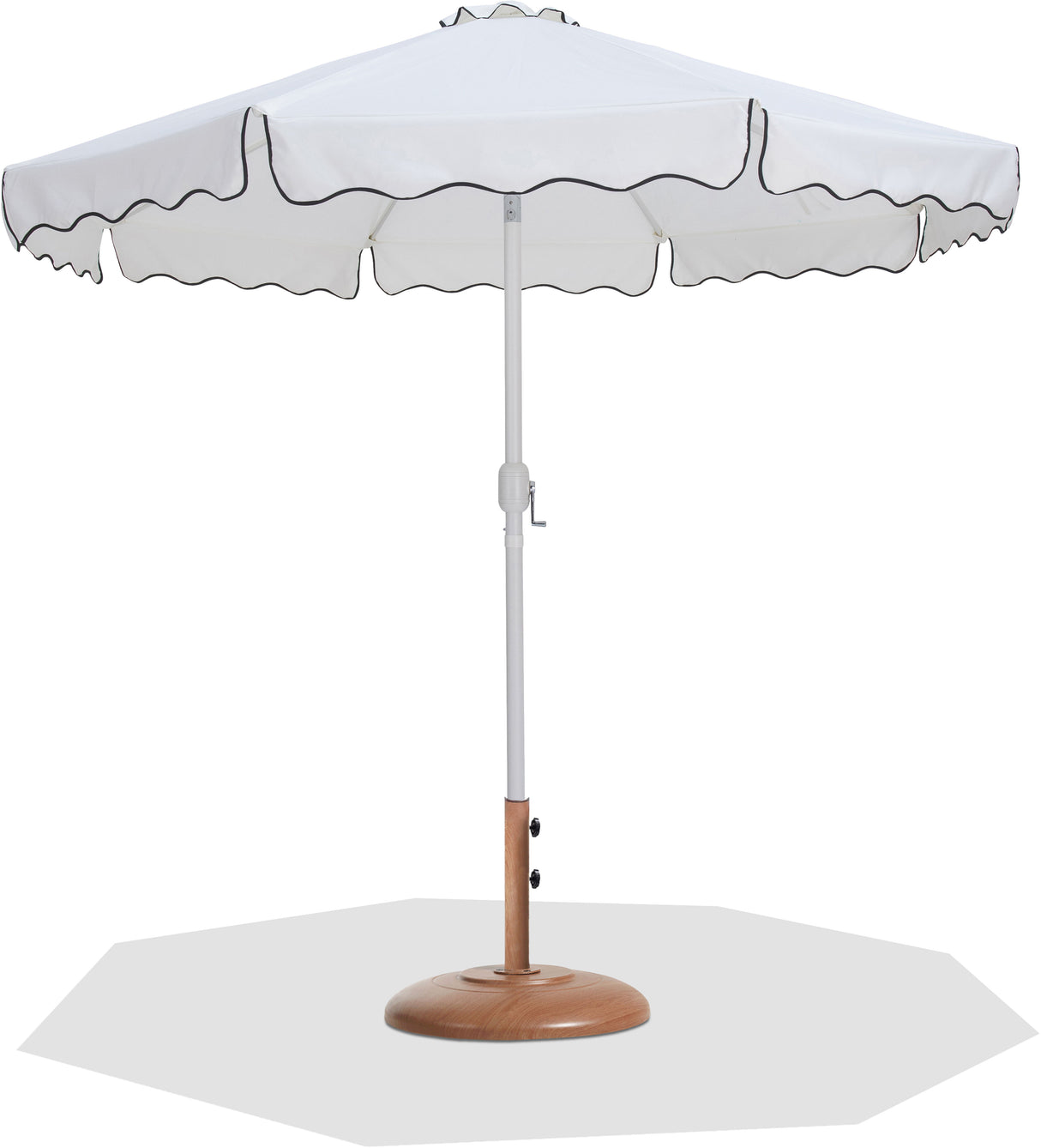 Amalfi - Patio Umbrella - Light Brown Base / White Pole