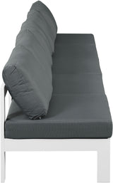 Nizuc - Outdoor Patio 5 Seat Modular Armless Sofa With White Frame