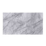 Satinka - Coffee Table - Light Gray Printed Faux Marble Top & Mirrored Silver