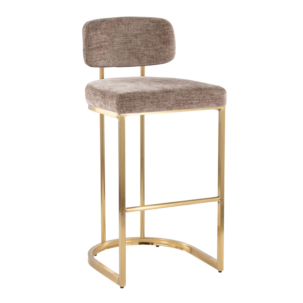 Demi - Fixed-Height Barstool (Set of 2) - Gold Metal Base