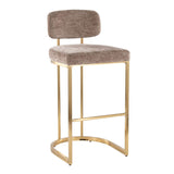 Demi - Fixed-Height Barstool (Set of 2) - Gold Metal Base