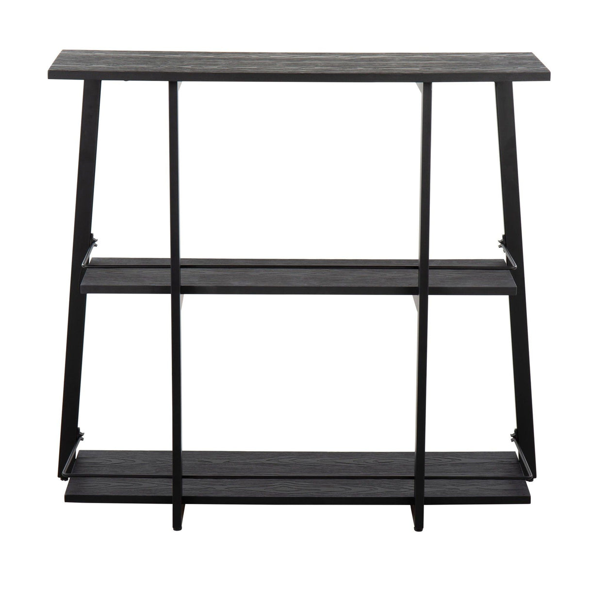 Converge - Industrial Bookcase - Black Steel And Black Bamboo