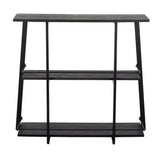 Converge - Industrial Bookcase - Black Steel And Black Bamboo