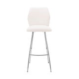 Tandy - Faux Leather And Brushed Stainless Steel 26" Counter Stool (Set of 2) - White
