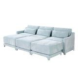 Stylish Sofa With Ottoman And Lumbar Pillows, Ergonomic Design