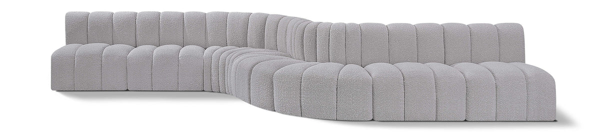 Arc - Boucle Fabric 8 Piece Curved Modular Sofa