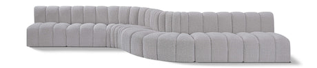 Arc - Boucle Fabric 8 Piece Curved Modular Sofa
