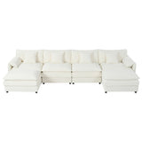 Modern Comfy Deep Seat Modular Sectional Sofa Cloud Couch With Ottoman