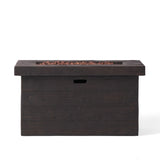 Custer - Rectangular Fire Pit 50, 000 Btu Magnesium Oxide - Brown