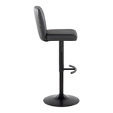 Henry - Adjustable Barstool With Swivel - Black Metal (Set of 2)