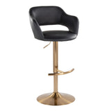Margarite - Adjustable Barstool (Set of 2) - Gold Metal