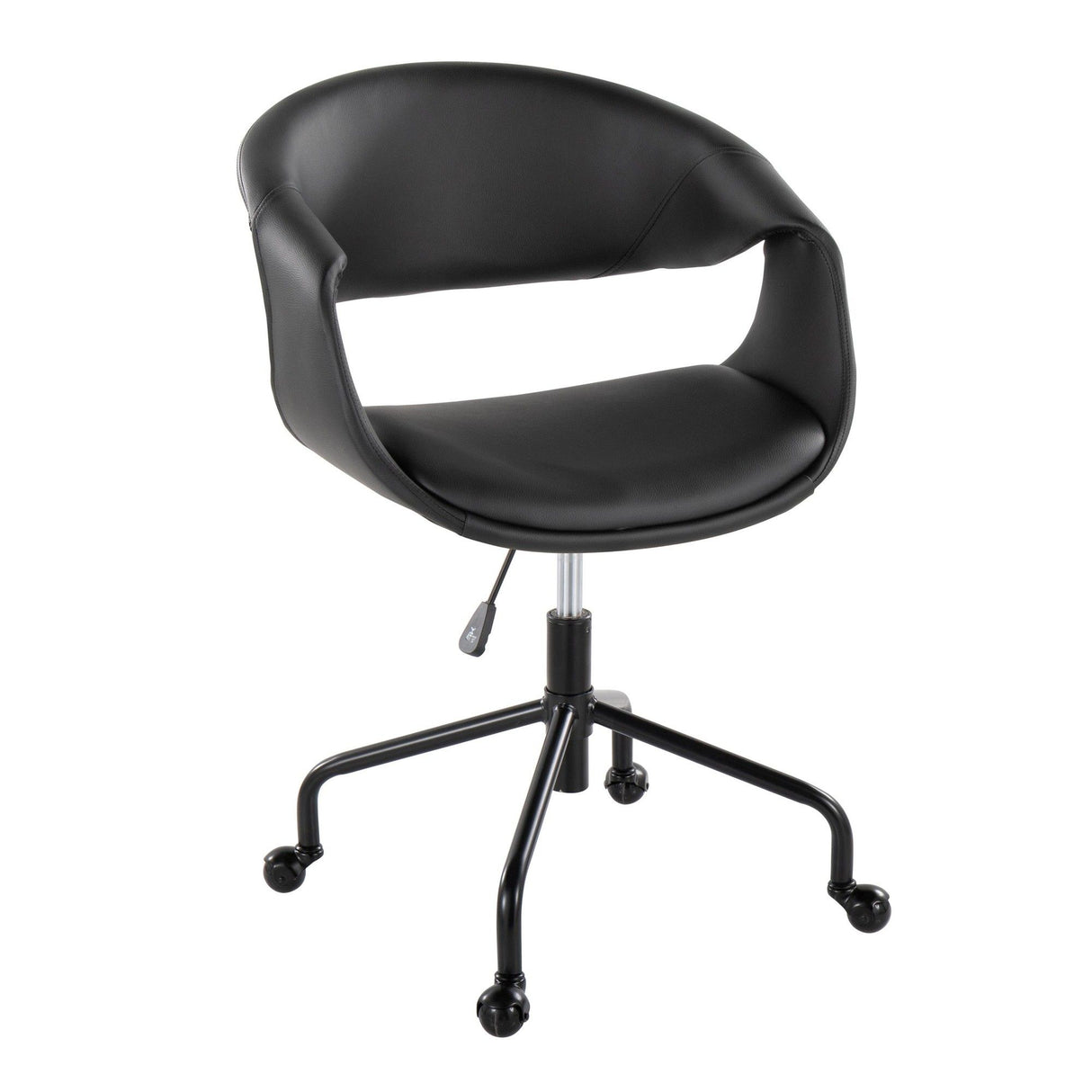 Curvo - Upholstered 4-Star Task Chair - Black Metal Base