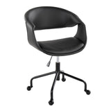 Curvo - Upholstered 4-Star Task Chair - Black Metal Base