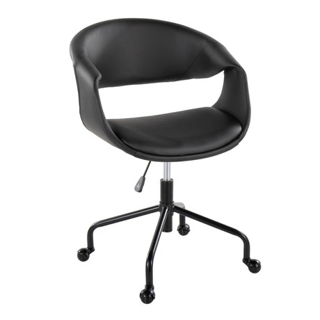 Curvo - Upholstered 4-Star Task Chair - Black Metal Base