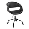 Curvo - Upholstered 4-Star Task Chair - Black Metal Base