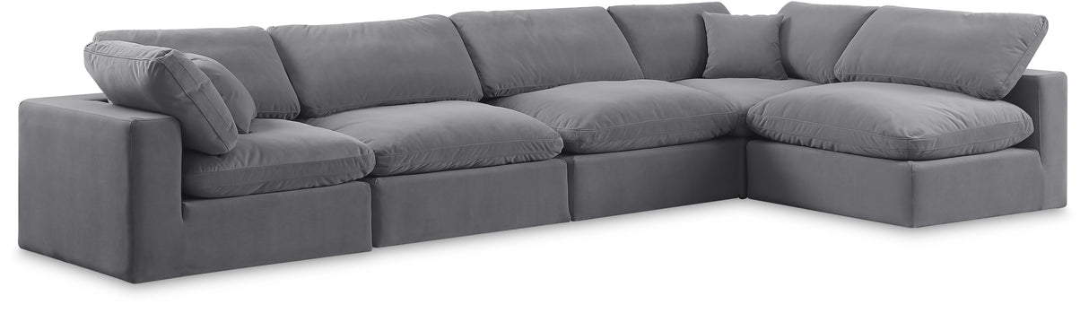 Comfy - 5 Piece Velvet Modular Sectional