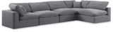 Comfy - 5 Piece Velvet Modular Sectional