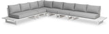 Maldives - 6 Piece Water Resistant Outdoor Patio Modular Sectional With White Base