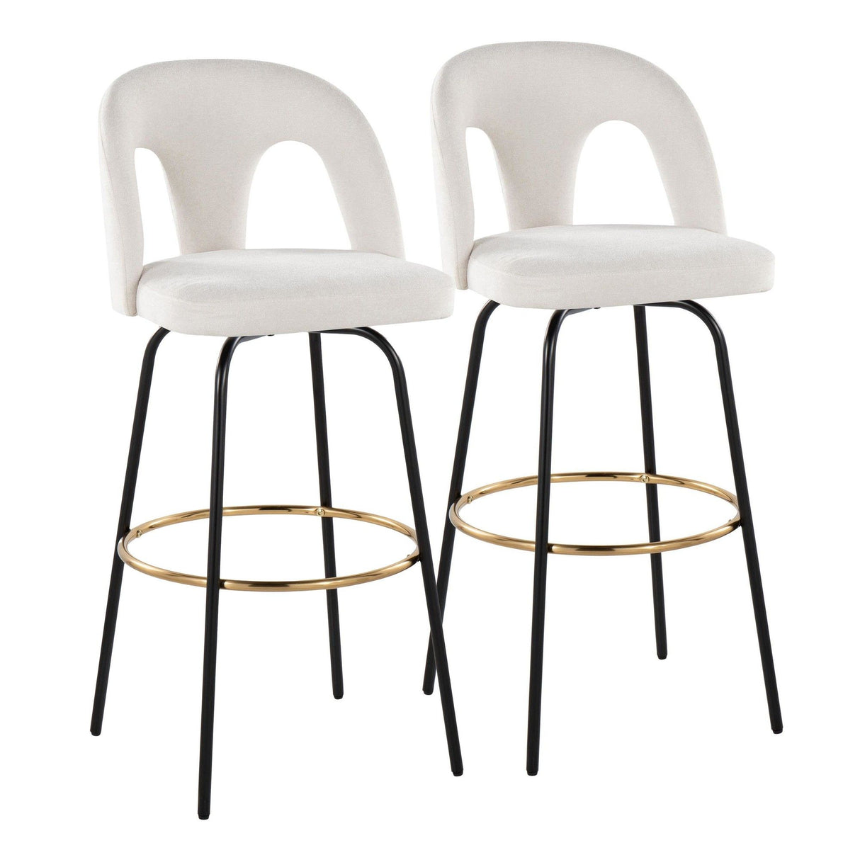 Ava - Upholstered Fixed-Height Barstool (Set of 2) - Black Base