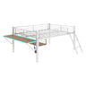 Loft Bed With Built In Desk, LED Light Strip