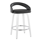 Cinch - Contemporary Fixed-Height Swivel Counter Stool (Set of 2) - White Wood Frame