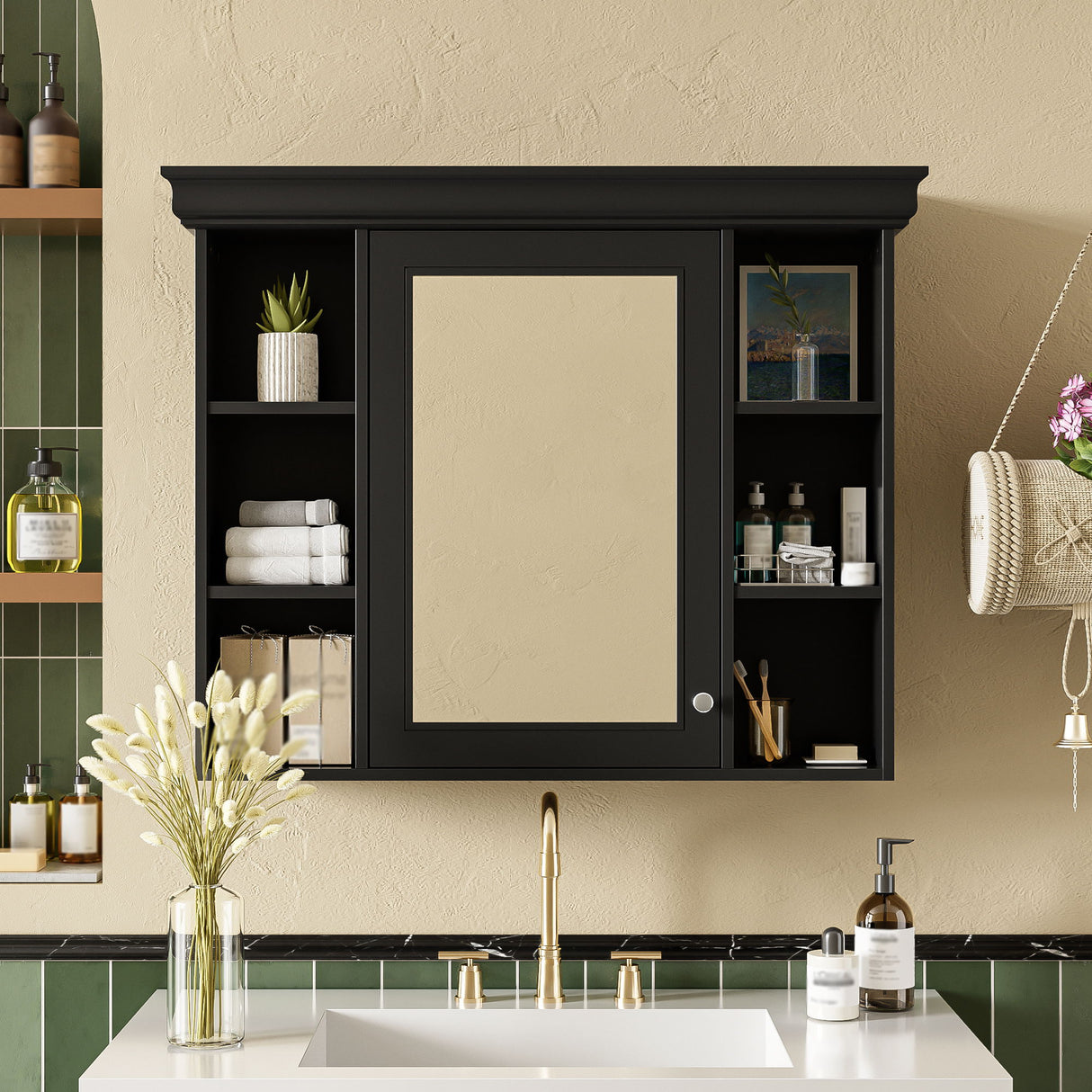 Wall Mounted Bathroom Storage Cabinet With Mirror Door
