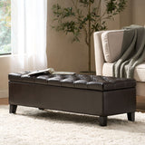 Nebulous - Upholstered Ottoman With Storage And Diamond Tufted Seat - Brown