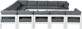 Nizuc - Outdoor Patio 13 Piece Modular Sectional With White Frame