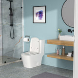 1 Piece Toilet With Single Flush And Soft Closing Seat - White