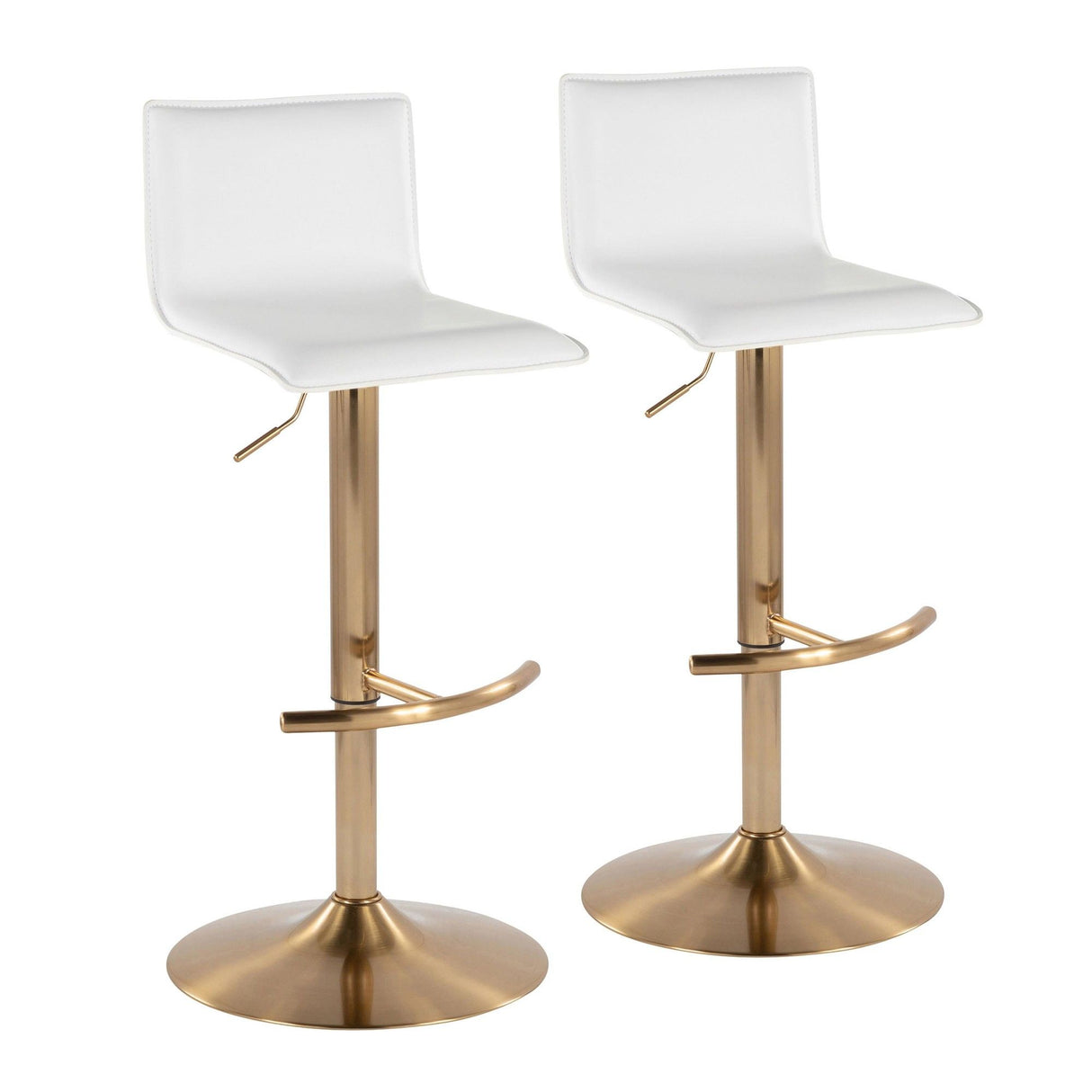 Mara - Adjustable Barstool (Set of 2) - Gold Metal