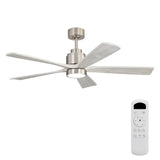 Ultra Quiet Reversible Ceiling Fan With Light Dimmable LED For Large Room - Brushed Nickel