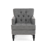 Harrison - Tufted Club Chair With Button Tufted Back And Birch Wood Legs