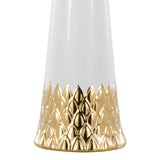 Penelope - Contemporary Ceramic Table Lamp - White & Gold Ceramic Body And White Shade