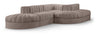 Rummi - Rounded Velvet Performance Fabric Upholstered 5 Piece Modular Sectional