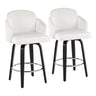 Dahlia - Contemporary Counter Stool With Velvet Seat (Set of 2) - Black Wood
