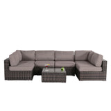 Seating Set With Cushions Handcrafted Wicker Design