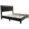Bed With Channel Tufting And Built In LED Headboard