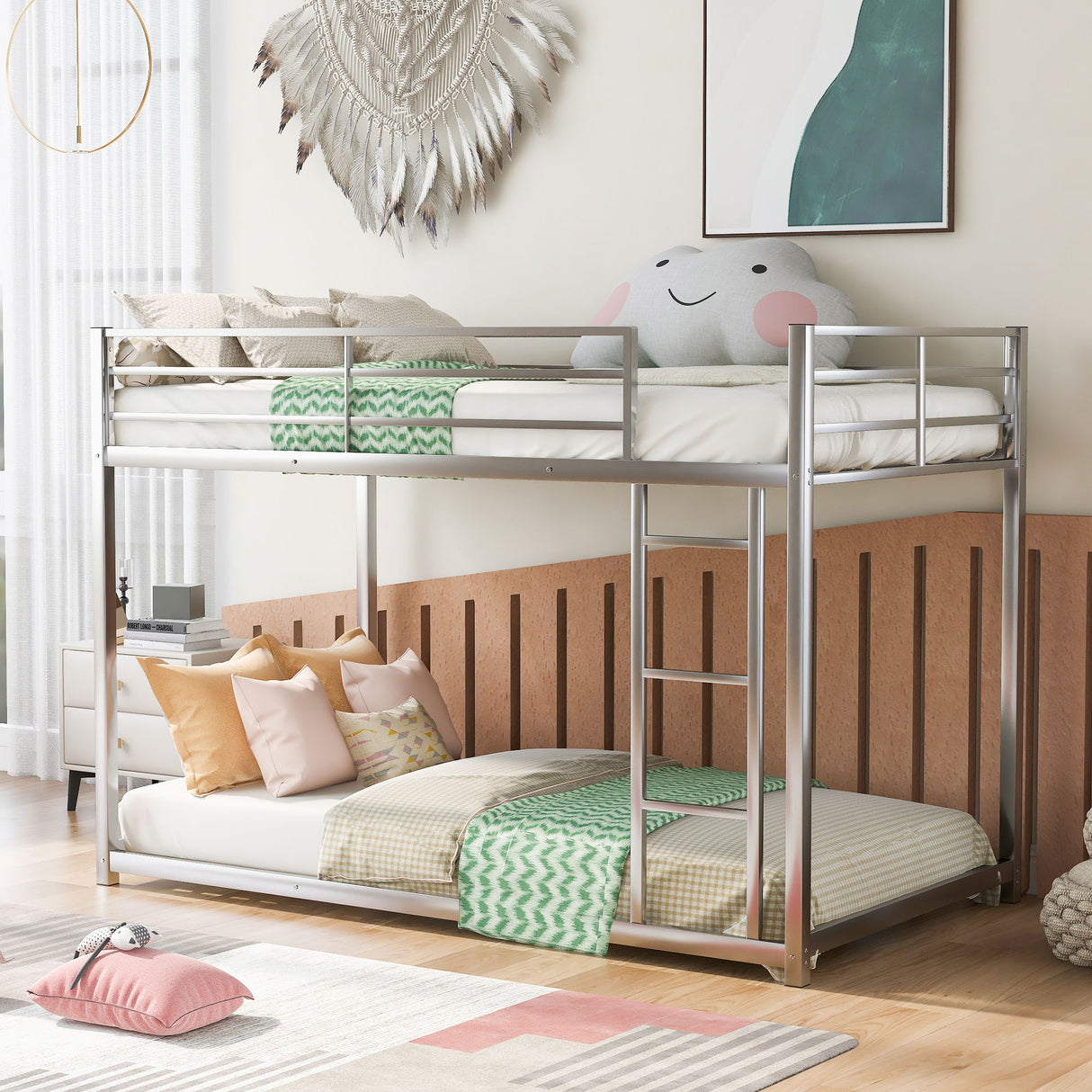 Metal Bunk Bed, Low Bunk Bed With Ladder