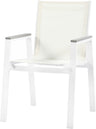 Nizuc - Outdoor Patio Dining Arm Chair With White Frame And Gray Arms (Set of 2)